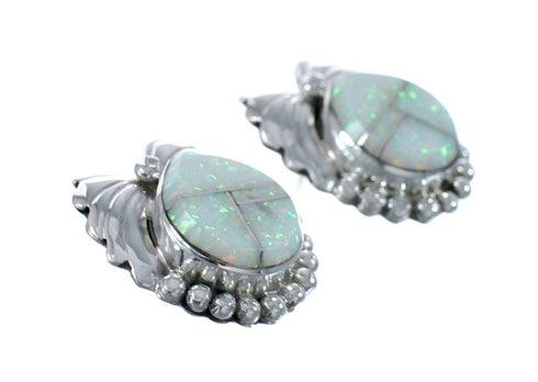 Native American Opal Sterling Silver Post Earrings AX126166